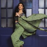 Shruti Haasan Instagram - 💚🐉🥝 mean green desi machine . . . Outfit - @nupurkanoiofficial Jewellery- @amrapalijewels Styling - @openhousestudio.in Assisted by - @mithra_kandhaswaami @sxdhksh @varshininatrajan Glam : @prakatwork @pui_c_ammy shot by : @dimensions.dmns