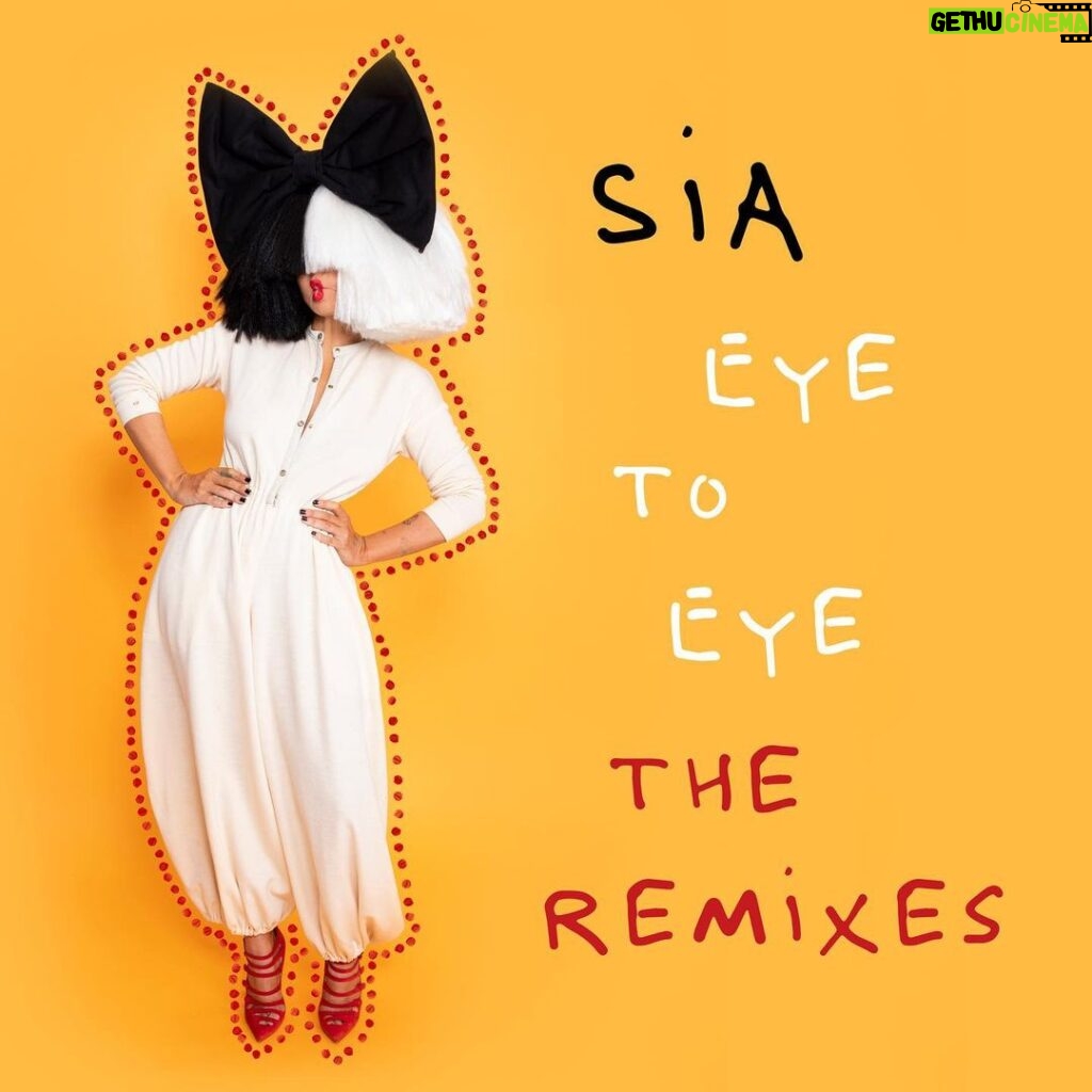 Sia Instagram - Just in time for Pride! 🌈✨ New mixes of "Eye To Eye" from @slowzmusic, @johnjcarr, @weare808beach, @PeaceBisquit, @ultranatemusic + @whoisupallnight - out everywhere now. 🎶 - Team Sia