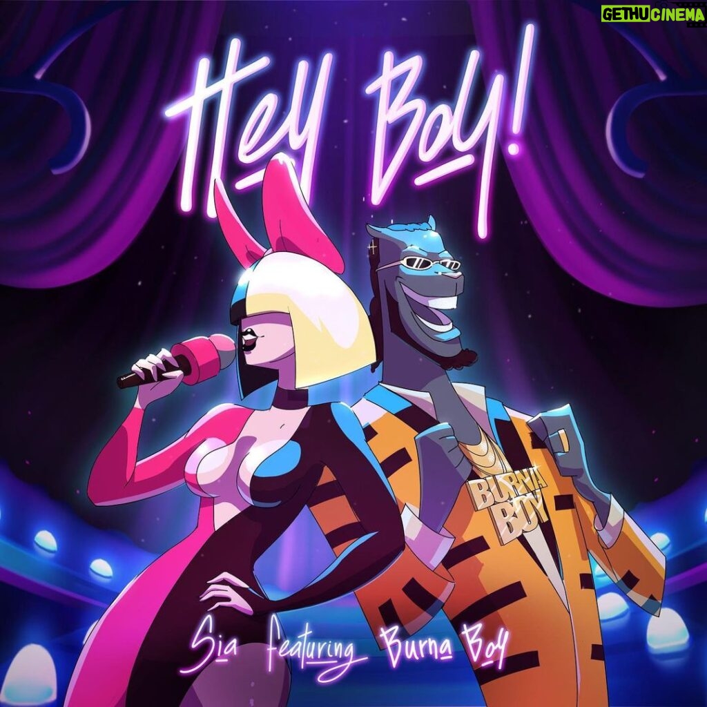 Sia Instagram - 😍 "Hey Boy" ft. @burnaboygram song + video out Thursday 😍 - Team Sia