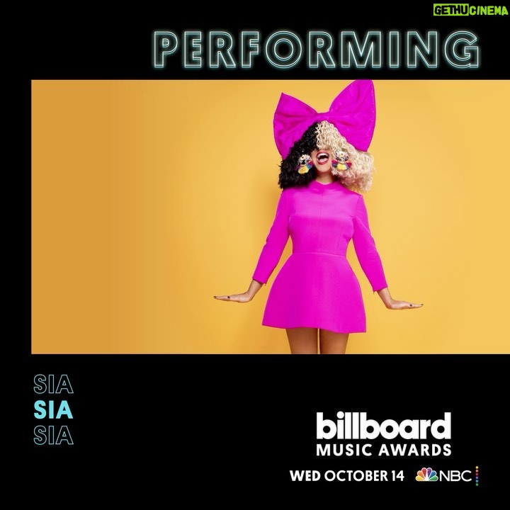 Sia Instagram - Sia's performing "Courage to Change" at this year's @BBMAs 🎀✨ Tune in October 14th at 8/7c on @NBC! #BBMAs - Team Sia
