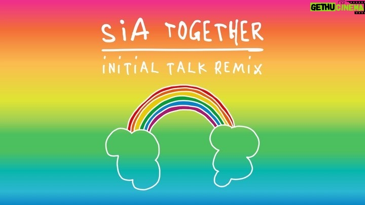 Sia Instagram - Getting lost in the 80s with @initaltalk's remix of Together 💫🎶 out everywhere now! - Team Sia