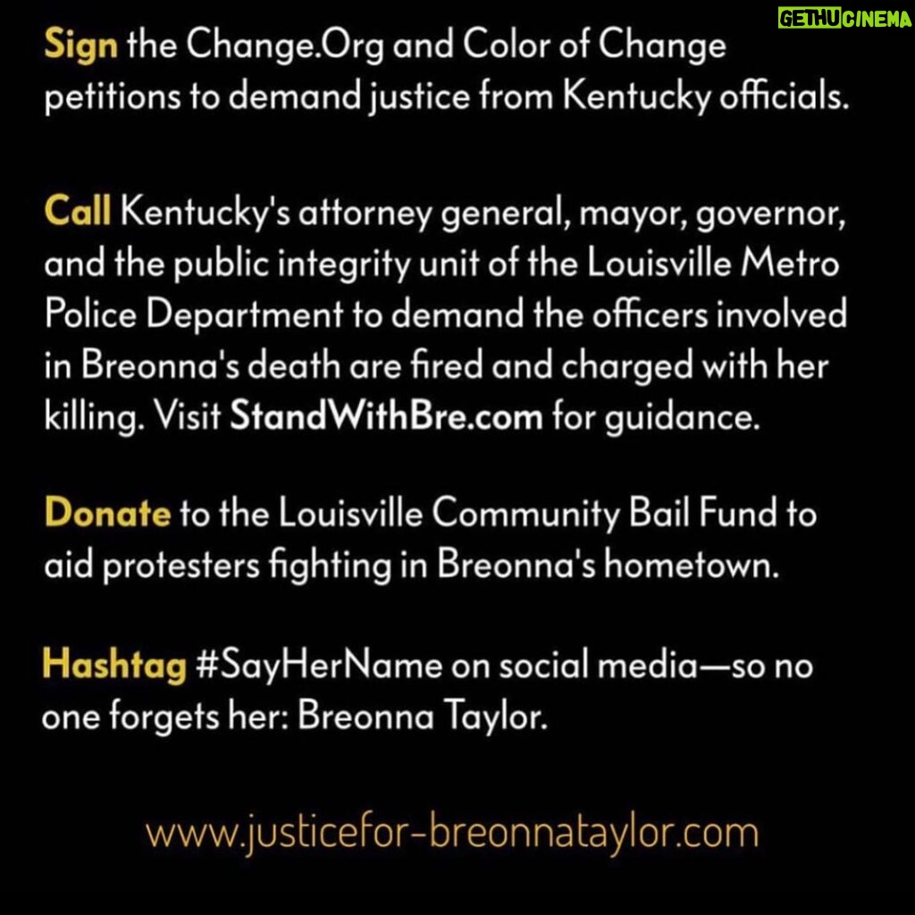 Sia Instagram - Justice for #BreonnaTaylor now. Link in stories.