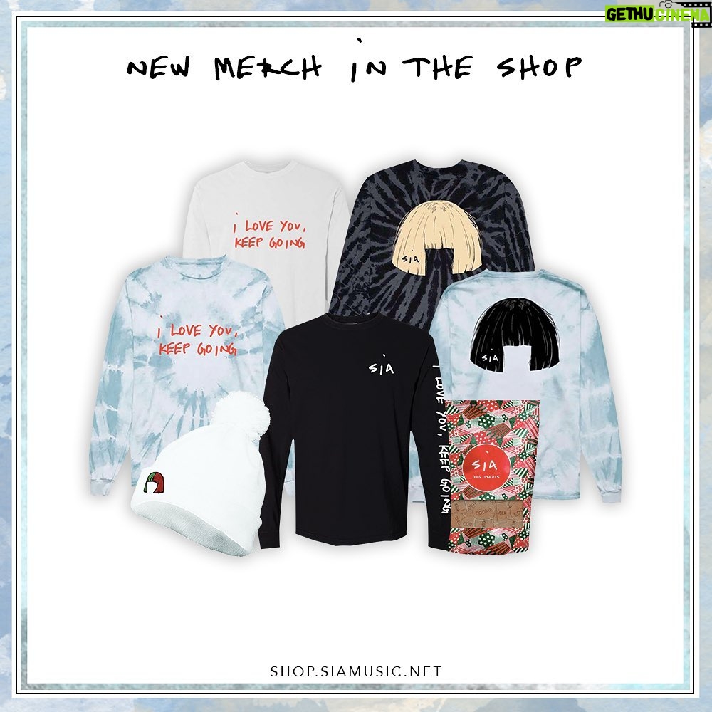 Sia Instagram - The perfect gift for anyone on your list is waiting 🎁 New tie dye shirts & Christmas merch on shop.siamusic.net! 🎅 - Team Sia