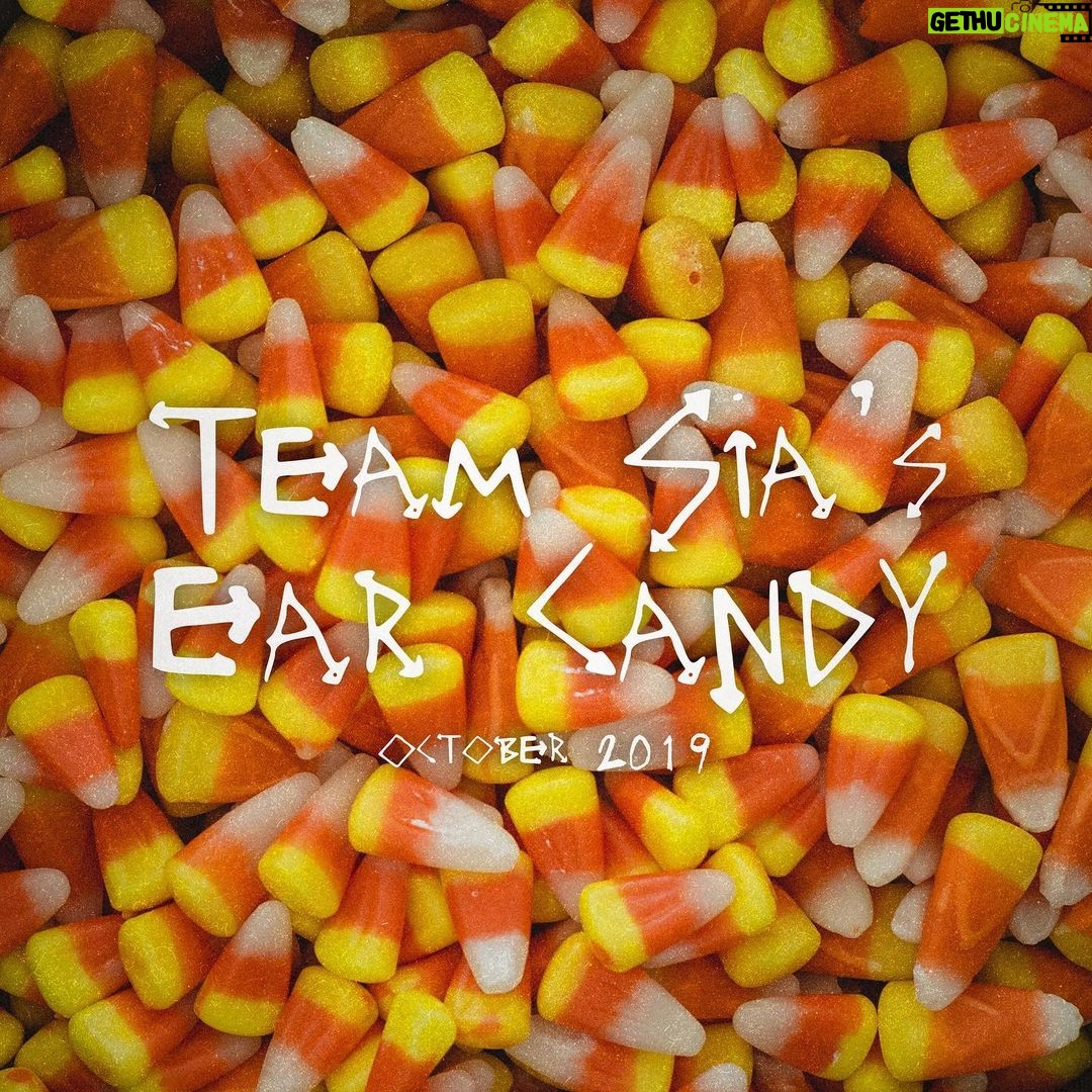 Sia Instagram - October has arrived ππ Kick off the month w/ some fresh songs on Team Sia's Ear Candy on @Spotify (including music from @CelineDion, @rosalia.vt, @lykkeli, @KimPetras + more) πΆ link in bio to listen! - Team Sia