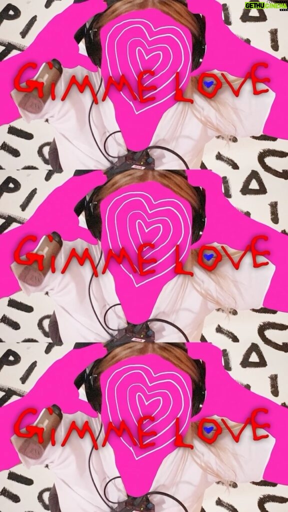 Sia Instagram - Get up and dance babe with the “Gimme Love” lyric video at youtube.com/@sia - Team Sia [video description: various pictures of Sia flash behind the lyrics of her song “Gimme Love”]