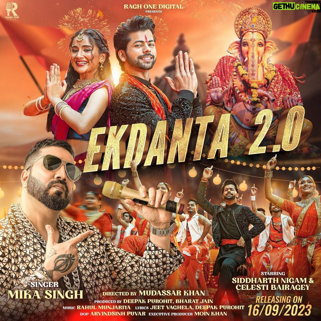 Siddharth Nigam Instagram - Ekdanta 2.0 Ready to Come In your Heart on 16.09.2023. Ganpati Bappa Mourya sung by Mika Singh🙏🤗❤️ #ganapa #ekdanta2 #mikasingh #siddarthnigam #muddassarkhan @mikasingh @beingmudassarkhan @raghonedigital1 @thesiddharthnigam @celesti.bairagey @doparvindsinh_puvar_14 @rahulmunjariya @writer_gitkar_jeetvaghela66 @deepu_raghav_one @faisalsaif555 @arts_for_production @tapasviasija_colourist @monty_bk3 @artistabhinay @boskysheth @khushu712 @i_am_the_moin @nitinfcp
