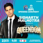 Sidharth Malhotra Instagram - Yeh Kingdom nahin, Ab Queendom Hai! @sidmalhotra joins the Crown for his Queendom 🤩 Watch #TATAWPL 2024 Opening Ceremony on @officialjiocinema & @sports18.official LIVE from the M. Chinnaswamy Stadium, Bengaluru. 🗓️ 23rd Feb ⏰ 6.30 pm 🎟️ WPLT20.COM