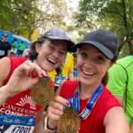 Sierra Boggess Instagram - Throwing it back to last year when my little sister and I ran @nycmarathon in support of @cancersupporthq !!!! We still cannot believe we did that, and it’s such an emotional day today as we are remembering what all these runners are about to go thru!! We both learned so much about ourselves…. You do, when you put yourself in situations that seem impossible, but you’ve TRAINED FOR IT, you’ve CRIED ABOUT IT, you’ve DOUBTED IR, you’ve wanted to turn back, you’ve ultimately BELIEVED IN YOURSELF and been SCARED BUT SHOWED UP ANYWAY!!!! So today, runners, be brave, trust the training, keep going, don’t think, and one foot in front of the other you get to run thru all 5 Burroughs of NYC!!!!!!!!! Life changing experience is NOW! 1. My sister and I crossing the finish line (5hrs and 6 mins!!) 2. My sister and I doing the damn thing! 3. The starting line!!! Looks at all the people!! 4. @officialsherierenescott cheering at mile 18! 5-7. Joy 🥲 TCS NYC Marathon Pavilion