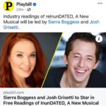 Sierra Boggess Instagram - Up next!!! One of my favorite humans to make art with!!! #Repost @joshgrisetti ・・・ “Toooooooogether again! Gee, it’s swell to be together agaaaaain!” (sung a la The Muppets) @officialsierraboggess, let’s goooooo!! You sing pretty, I’ll act a fool. 🥳🤩🎶🎵🎶🎵