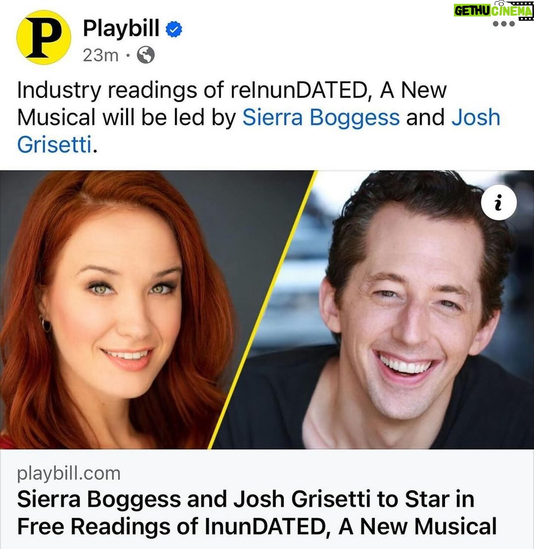 Sierra Boggess Instagram - Up next!!! One of my favorite humans to make art with!!! #Repost @joshgrisetti ・・・ “Toooooooogether again! Gee, it’s swell to be together agaaaaain!” (sung a la The Muppets) @officialsierraboggess, let’s goooooo!! You sing pretty, I’ll act a fool. 🥳🤩🎶🎵🎶🎵