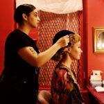Sierra Boggess Instagram - One more week as a blonde @harmonyanewmusical 💈@holly_dolly_do_26 📸 @themichaelkushner @thedressingroomproject