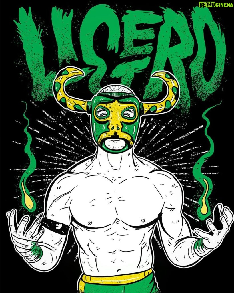 Simon Musk Instagram - Incredible illustration work by Alec Hugill here! A guy who’s done a lot of great t-shirt designs and has a wealth of talent. #wwe #ligero #nxtuk #nxt #wrestling #illustration #artwork