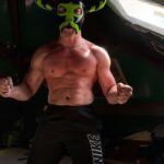 Simon Musk Instagram - Finished off today’s workout with “The Double Decker”, courtesy of Johnny Moss. ♠️ & ♣️ Hindu Squats. ♥️Press ups. ♦️ ✂️ kick superset w/ 🚲 crunch. 🃏 = 20 Squats Ace = 21 reps. 500 squats. 210 Press ups. 210 ✂️ kicks 210 🚲 crunches. Time: 26:31 The worst part was having to put the mask on afterwards to take the photo! 😓 #wwe #ligero #nxtuk #nxt #wrestling #fitness #cardworkout #squats #somanysquats #toomanysquats #mask #professionalathlete