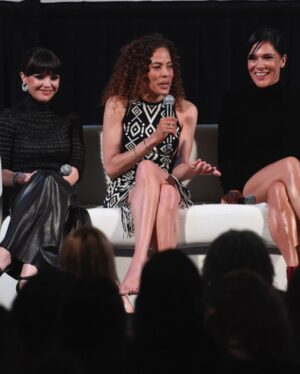 Simone Kessell Instagram - That was a crazy 48hrs 🖤Thanks #FYC what a fun panel full of love and support for the show 🙏🏽and I just happen to have the worlds shiniest legs! @tawnycypress @riccigrams @warrenkole @paramountnetwork @yellowjackets @showtime