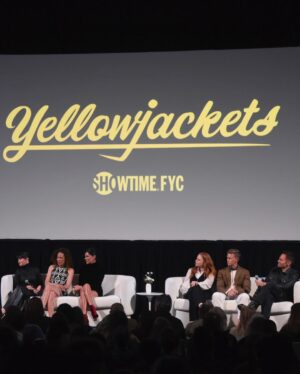 Simone Kessell Instagram - That was a crazy 48hrs 🖤Thanks #FYC what a fun panel full of love and support for the show 🙏🏽and I just happen to have the worlds shiniest legs! @tawnycypress @riccigrams @warrenkole @paramountnetwork @yellowjackets @showtime
