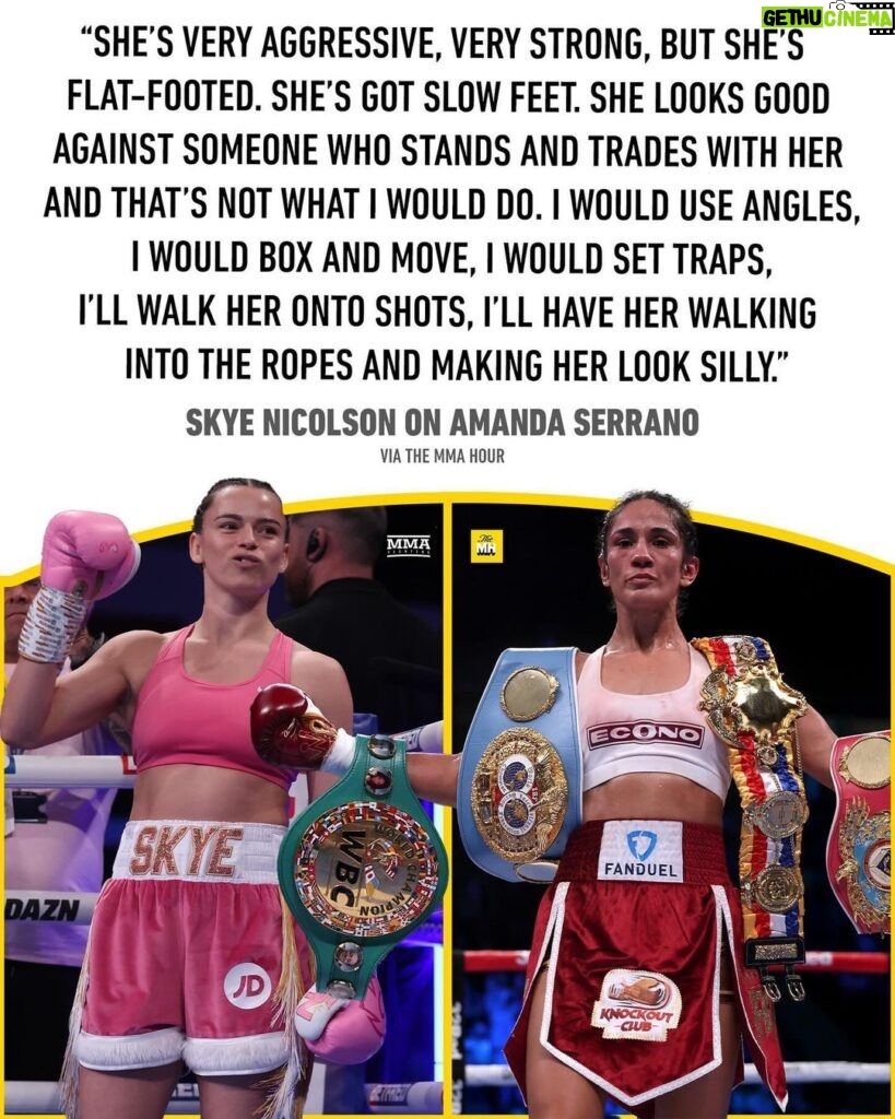 Skye Nicolson Instagram - Skye Nicolson wants to fight Amanda Serrano 🥊👀 #TheMMAHour