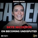 Skye Nicolson Instagram - 🗣️ “IF THINGS KEEP GOING TO PLAN, I COULD FIGHT FOR UNDISPUTED IN MY TENTH FIGHT!” @SkyeBNic previews her fight with Lucy Wildheart, and hopes for a clash with @SerranoSisters should she win on Saturday 👀 #SkyeNicolson #NicolsonWildheart #CameronTaylor2 #Boxing