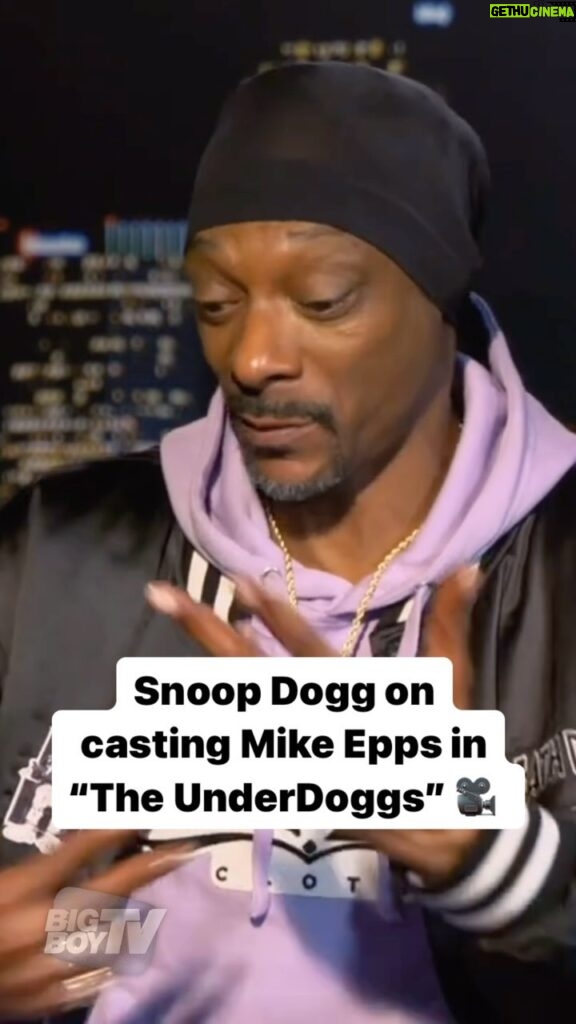 Snoop Dogg Instagram - @snoopdogg on casting @therealmikeepps in his amazing new #TheUnderDoggsMovie 🎥 🔥 #TheUnderDoggs is out now on Prime‼️ Link in @bigboysneighborhood for our all new BIG interview with the LEGEND #SnoopDogg ‼️🎥 #bigboysneighborhood #bbn #bigboy
