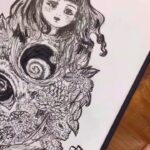 Snow Suen Instagram - 記得書展簽書會嘅時候， 有位朋友話鍾意睇我ig畫畫， 所以前來支持， 昨天回看伊藤潤二嘅經典《漩渦》， 心血來潮就來個繪畫練習， 有啲dark!! #希望有自己繪本 #希望有個人畫展 #貪心的願望 #雪之亂畫