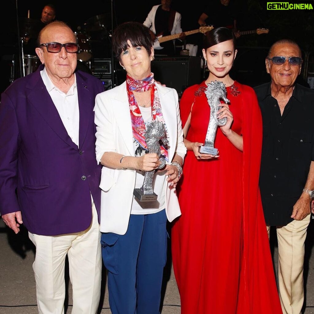 Sofia Carson Instagram - I’ll cherish this moment forever. The legend himself, Mr. Clive Davis & the legend herself, my dear Diane Warren. The brilliant minds and hearts that gifted the world with the greatest music we have ever known. Thank You. Forever. #ischiaglobalfilmandmusicfestival Ischia, Italy