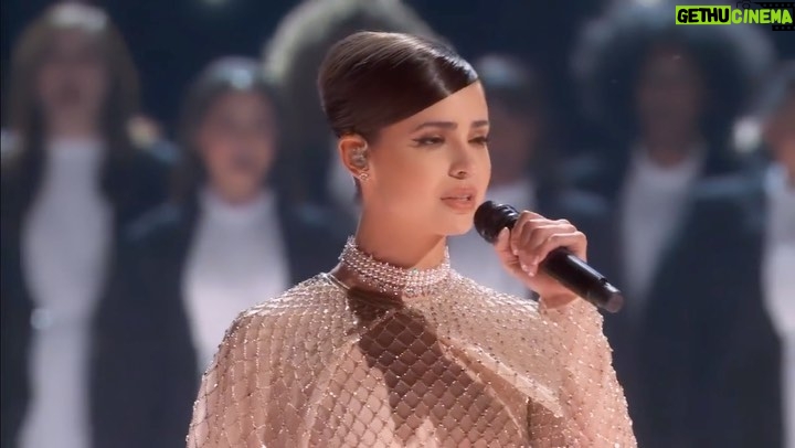 Sofia Carson Instagram - I stepped onto the Oscar’s stage, with a heart filled with gratitude. Every word I sang, I dedicated to the greatest force in the world: women. To the gift that is, Diane Warren. To the women that shaped me, my grandmother and my sister, who were by my side moments before I stepped onto the stage. And to my mother. My HOME. My whole entire world. My compass. My light. My Ma, this is Impossible without you. I applaud you. Forever. Thank you to @theacademy, for the honor of a lifetime… Academy Awards