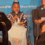 Sofia Carson Instagram - Champions For Children 🩵 Thank you to our Unicef Executive Director Catherine Russel and @flotus for bringing us together. To the children and youth advocates who graced us with your bravery, your voices were LOUD and your voices were HEARD. Thank you. UNICEF
