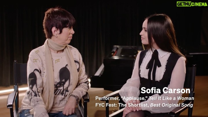 Sofia Carson Instagram - I’ll cherish every moment of this conversation @dianewarren 🤍 Thank you @variety @awardscircuit. #VarietyShortlistFYCFest