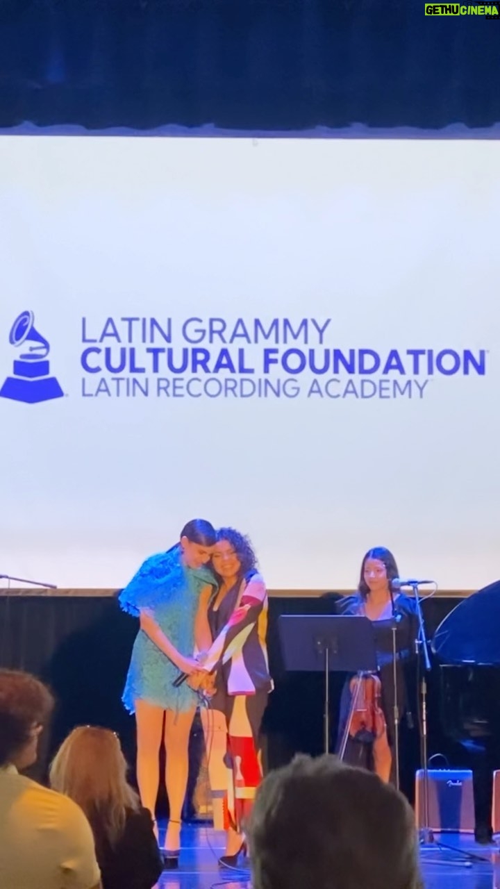 Sofia Carson Instagram - Last night, I had the immeasurable honor of changing a life. Together with my @latingrammyfdn family, we presented the Sofia Carson Prodigy Scholarship to a brilliant talent. A light. A voice that moves the fiber of your being. My dear Valentina @valens.music. You are a force. It was my honor to share the stage and sing my song with you. It was my honor to witness your star shine bright. Thank you for gifting the world with your precious gift. You are our prodigy. And I cannot wait to see you soar…🤍 Gracias de todo corazón @latingrammyfdn @latingrammys🤍