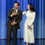 Sofia Carson Instagram - @sofiacarson stops by Studio 6B to talk #PurpleHearts! #FallonTonight The Tonight Show Starring Jimmy Fallon