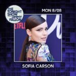 Sofia Carson Instagram - See you tonight @jimmyfallon 💜#FallonTonight