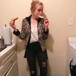 Sofia Vassilieva Instagram - Always getting caught red handed .... Happy Friday. P.S. Very satisfied with these life choices! 🥂✨🥰🍕🍦🐆
