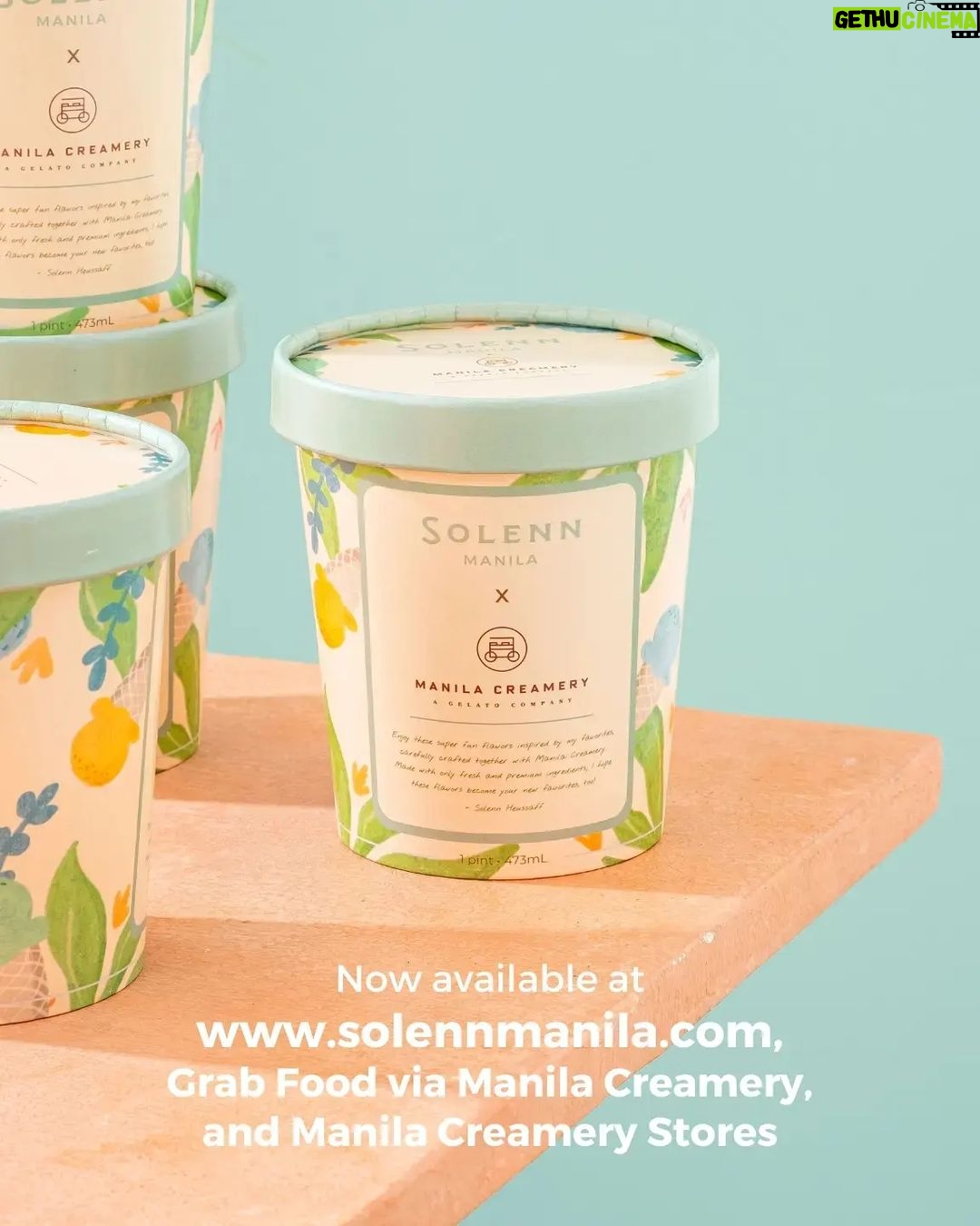 Solenn Heussaff Instagram - Itβs finally here! ππΌ @solenn.manila Manila Creamery collab features delightfully nostalgic treats in five crave-worthy ice cream flavors: π¨ Tahoney β Taho sorbet with a soy and coconut milk base with honeycomb and chewy tapioca pearls π¨ Lemon Yakult Crunch - Yakult sherbet churned with lemon curd, topped with cornflake oat crumble π¨ Sweet Corn Crumble - Sweet and buttery corn gelato base with a tart raspberry swirl and crumbled Tomi sweet corn chips π¨ Brown Butter Polvoron - A delightfully sweet polvoron gelato base churned with brown butter π¨ Blood Orange Negroni - Blood orange sorbet infused with the bold flavors of a classic Negroni Which flavor are you trying out first? Available now at solennmanila.com, GrabFood via Manila Creamery, and Manila Creamery stores. #SolennManila