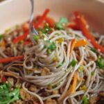 Solenn Heussaff Instagram – Hope you love this super easy soba recipe! Will be posting more @meetunmeat.ph recipes in the next #meatlessmondays to come. Would love to see your version of this dish as well!!

#MeetUnmeat #unbelievablyunmeat  #unMEATMondays

You will need: 
– Soba noodles
– thinly slice red bell peppers and carrots

Dressing: 
– 4 Tbs and 1 tsp sesame oil
– scallions
– 1 jalapeño minced
– salt
– 1/2 cup cilantro
– sesami seeds for topping
– scallions for topping
-lemon

Giniling: 
– 1 pack Unmeat giniling
– soy sauce
-sesami oil
– mirin
– onions
– sugar