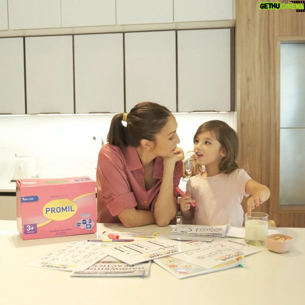 Solenn Heussaff Instagram - Getting Tili ready to go to school as early as now, but making it fun for her! As she learns these activities, she gets better at writing too! We also aim for Tili to eat right daily and have Promil®, as it has clinically proven nutrients like MOS+ and DHA that can help double up brain development. Nurture your kid’s gifted brain with @promilfourph #NutureTheGiftedBrain