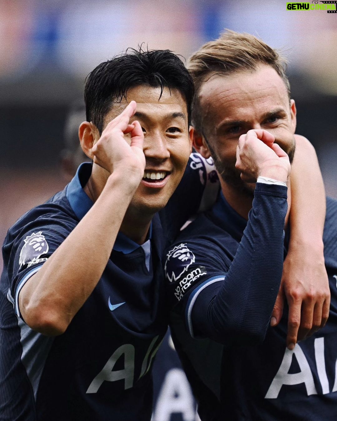 Son Heung-min Instagram - Proud of this amazing performance by the boys in tough stadium to play. Going to international break with a good mood 😁 Have a safe journey home everyone that came thank you for the big big support. COYS!!! 🤍⚽️⚽️⚽️