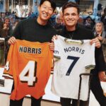 Son Heung-min Instagram - About last night! 🤝 @landonorris @tumitravel London, United Kingdom