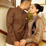 Sonam Kapoor Instagram - The most dapper date.. I married a perfect gentleman. Look @ritukumarhq Bag @kokommoaccessories Footwear @hereu_ Styling @rheakapoor @abhilashatd @shereenlovebug Style Team @snehhasuresh @niyatiij Make up and Hair @namratasoni Photographer @dinesh_ahuja #everydayphenomenal💫 🧿