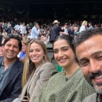 Sonam Kapoor Instagram - What an incredible historical match to watch, with such brilliant company! Congratulations to the insanely talented @carlitosalcarazz and the amazing @djokernole ! @wimbledon #everydayphenomenal Wimbledon Centre Court