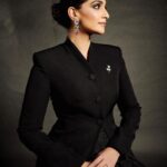 Sonam Kapoor Instagram - Picture Perfect Portrait thanks to @huishanzhang You design stunning clothes 🥰 Also wearing my @jimmychoo custom shoes from my wedding , these were my favourite pair.. I feel like an elegant 🩰 in them 😍