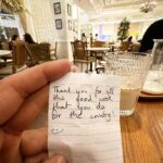 Sonu Sood Instagram – I don’t know who did this but someone paid for the entire bill of our dinner at a restaurant and left this sweet note .. Really touched by this gesture ❤️
Thank u buddy.
Means a lot ❤️🙏