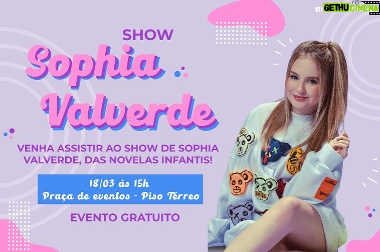 Sophia Valverde Instagram - Tô aqui pra contar uma novidade pra todos vcs ❤️ No dia 18 de março, a partir das 15hs, estarei no Mais Shopping em Santo Amaro, fazendo o meu Show com muita música e diversão 🎤❤️🎵 Marque aqui o seu amigo ou amiga que vai com você no meu show ❤️ Não percam 🥰 #sophiavalverde #show #sp #maisshopping