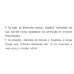 Sophia Valverde Instagram - É com muita alegria que hoje foi divulgado minha nova protagonista 🥰 Marina ❤️ Minha primeira dublagem de uma grande animação “O Grande Mauricinho” ( @imagemfilmes ) ao lado de @marceloadnet0 🎬 Mais uma vez agradeço ao diretor e dublador @manoloreyoficial 🎤 Dia 16 de Fevereiro quero ver todo mundo assistindo 🥰 vcs vão amar 🐈 Ahhhhh…. Dublei a voz da maravilhosa @emilia_clarke ❤️ uma grande honra pra mim 🙌🏻 Gratidão a Deus sempre 🙏🏻 @imagemfilmes #theamazingmaurice #ograndemauricinho #obrigadaDeus Fonte: Diário Zona Norte @diariozonanorte