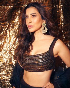 Sophie Choudry Instagram - Kicking off Diwali celebrations dressed in and by my fave @manishmalhotra05 .. Tku for the gorgeous outfit and the most fun night!! Always the best host!!Love you!

Outfit @manishmalhotraworld 
HMU @ambereenyusuf 
Jewels @rosentiquesjewellery 
📸 @visualaffairs_va