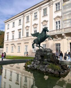Sophie Choudry Instagram - From Mozart to the Sound of Music, it all happened in beautiful Salzburg.. Spent the loveliest afternoon with the best people🩵 #salzburg #austria #makingmemories #soundofmusic #mozart #mirabellegardens #vontrapp #lovelockbridge #sophiechoudry Salzburg, Austria