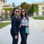 Sophie Choudry Instagram - From Mozart to the Sound of Music, it all happened in beautiful Salzburg.. Spent the loveliest afternoon with the best people🩵 #salzburg #austria #makingmemories #soundofmusic #mozart #mirabellegardens #vontrapp #lovelockbridge #sophiechoudry Salzburg, Austria