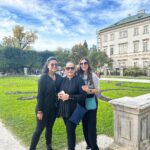 Sophie Choudry Instagram - From Mozart to the Sound of Music, it all happened in beautiful Salzburg.. Spent the loveliest afternoon with the best people🩵 #salzburg #austria #makingmemories #soundofmusic #mozart #mirabellegardens #vontrapp #lovelockbridge #sophiechoudry Salzburg, Austria