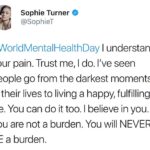Sophie Turner Instagram - #WorldMentalHealthDay