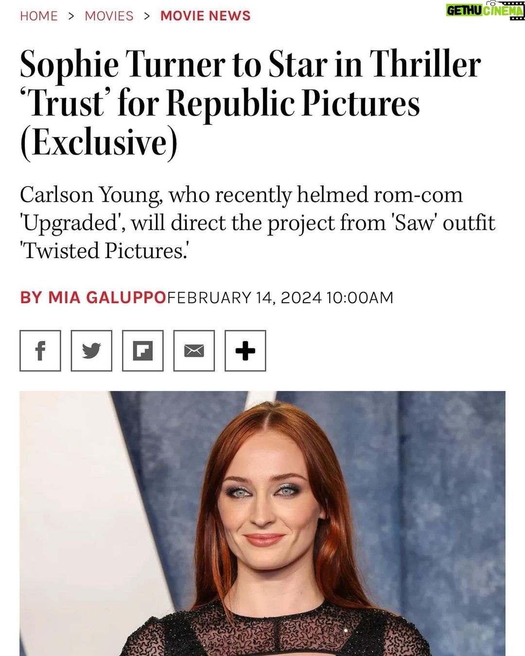 Sophie Turner Instagram - So excited for this one #trust