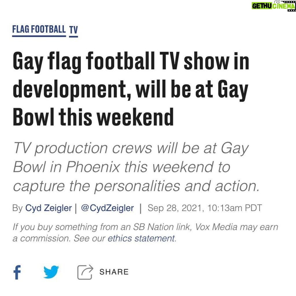 Spencer Paysinger Instagram - Been developing this one for almost 2 years. Huge thank you to the @ngffl for trusting @welcometomoorest @game1llc and @greenleafprod to capture the 2021 Gay Bowl and beyond. Hella excited for y’all to see F(L)AGS. (Link in Story)