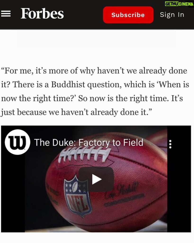 Spencer Paysinger Instagram - The Duke: Factory to Field being featured in @forbes as one of the reasons behind the recent @wilson “reawakening” is further confirmation that the relationship @welcometomoorest is building with Wilson Sports is off to a great start. Hype for more!